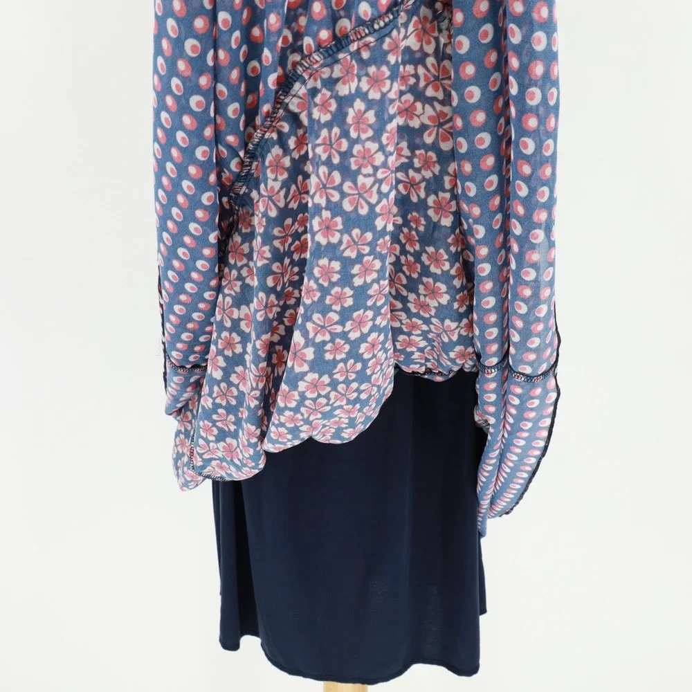 Caprise Tiered Maxi Skirt Floral Geometric Elastic Drawstring Waist Size‎ Medium